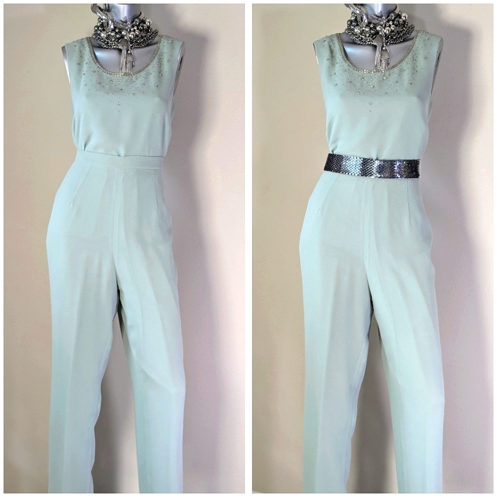 R & M Richards Cocktail Wedding Mother of the Bride Beaded Sequin 3-PC Pantsuit - Picture 9 of 13